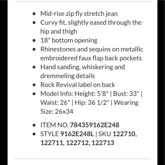 NWOT Rock Revival Betty Boot Jeans 25 x 29 - Picture 3 of 8